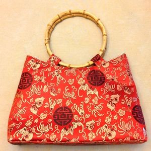 COPY - Bamboo and satin handbag